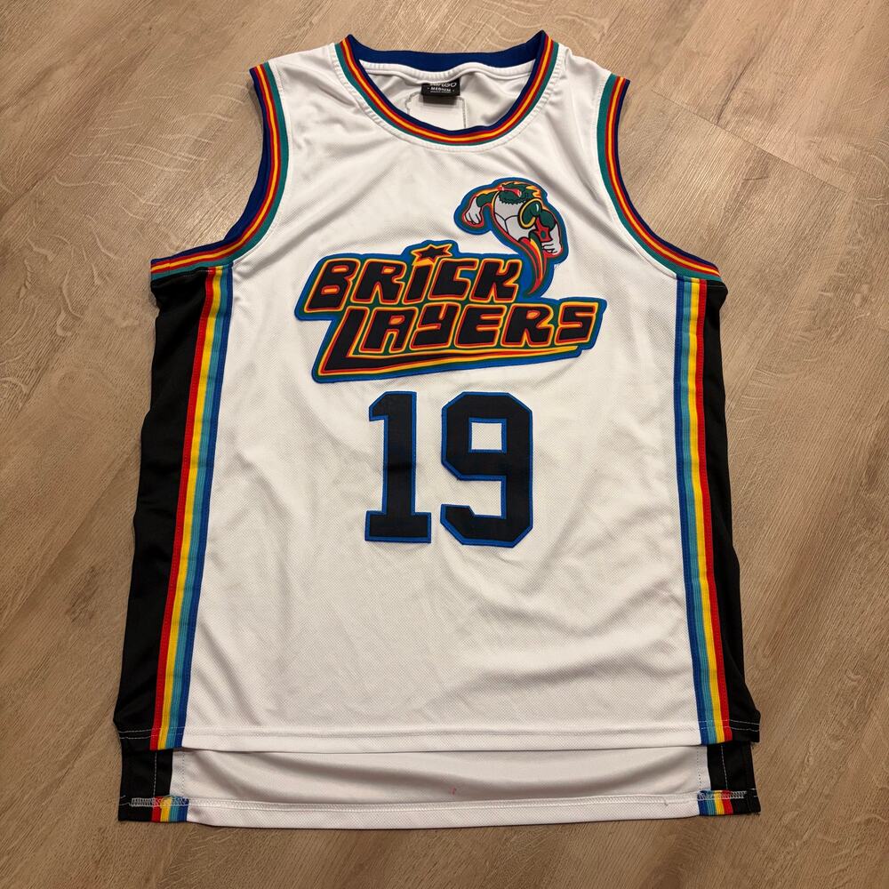 1996 MTV Rock N Jock Basketball Jersey Aaliyah #19 Brick Layers Men's Medium M